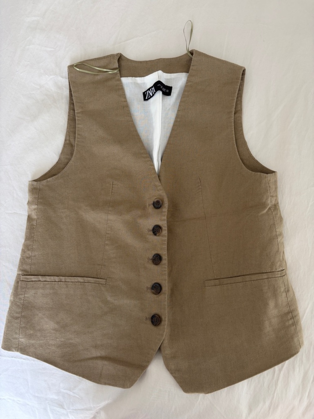 Zara Linen Cotton Vest Size Small